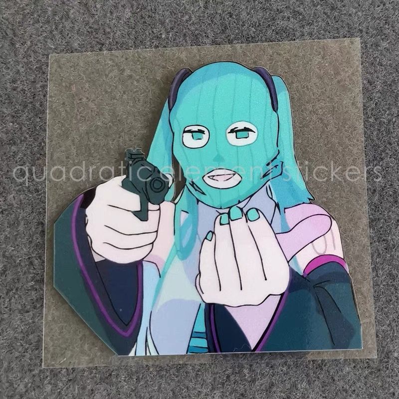 Cosplay Floating Prop - Stiker Sepeda Motor Miku Tahan Air