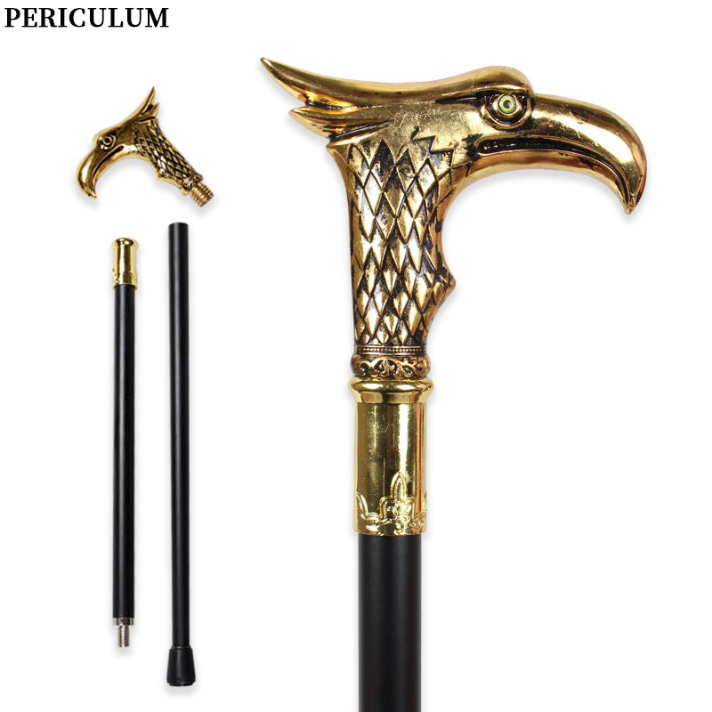 Detachable Cosplay Prop - Tongkat Jalan Kepala Elang Emas Mengkilap