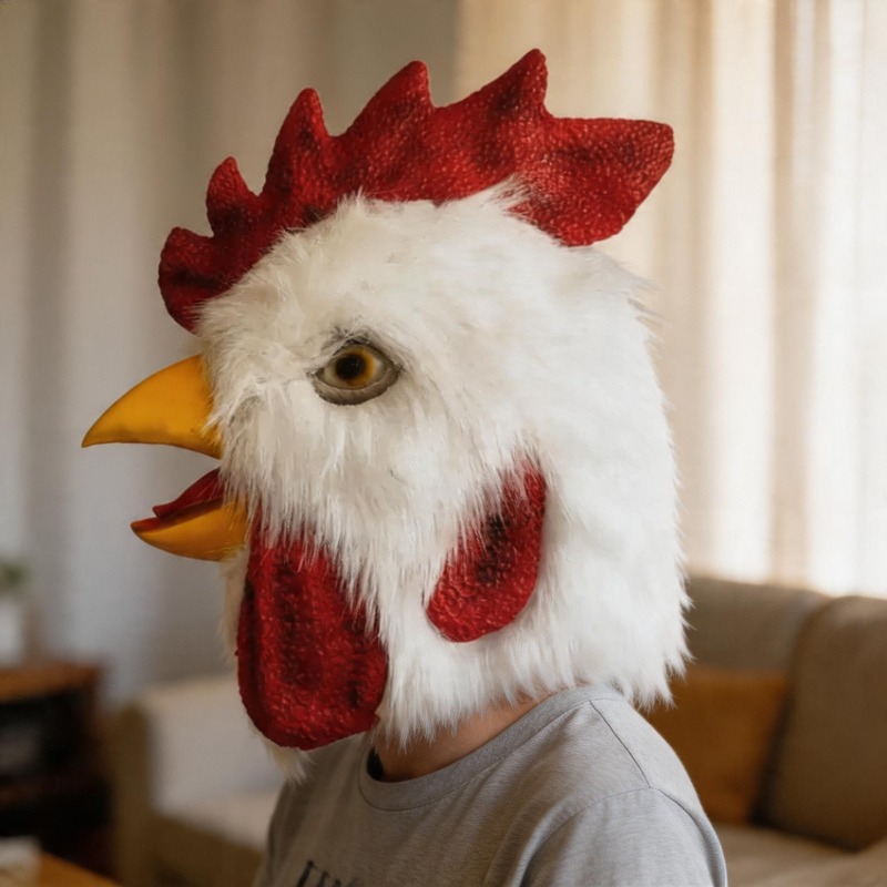 Cosplay Prop Foam - Topeng Ayam Jago Lucu untuk Cosplay,