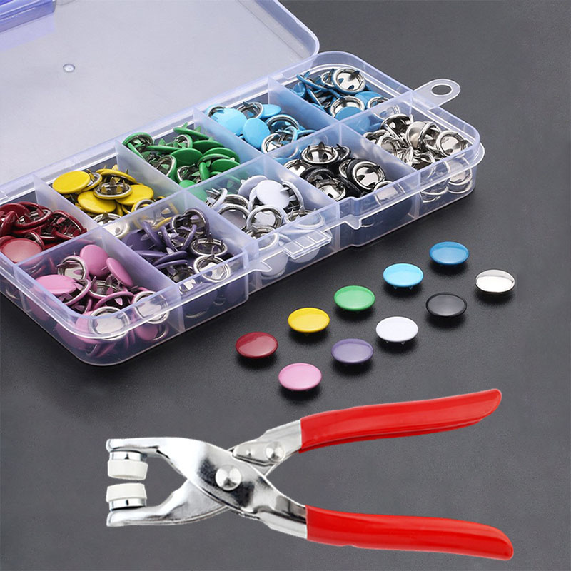 Snap Fastener Set - 50/100 Prong logam kancing jepret berongga