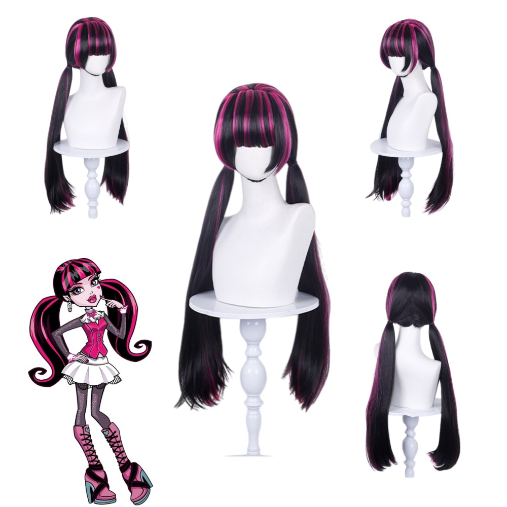 Wig Fiber Net - Wig Cosplay Anime Draculaura, Pakaian Draculaura