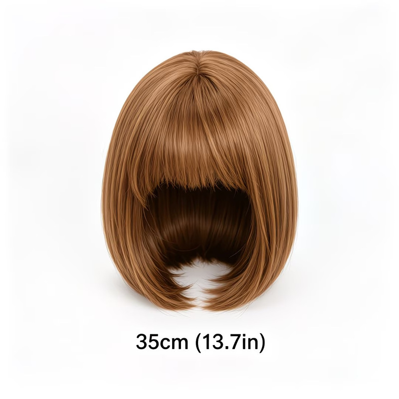 Wig bob pendek dengan poni yan - Wig Fiber Net ulasan dan harga