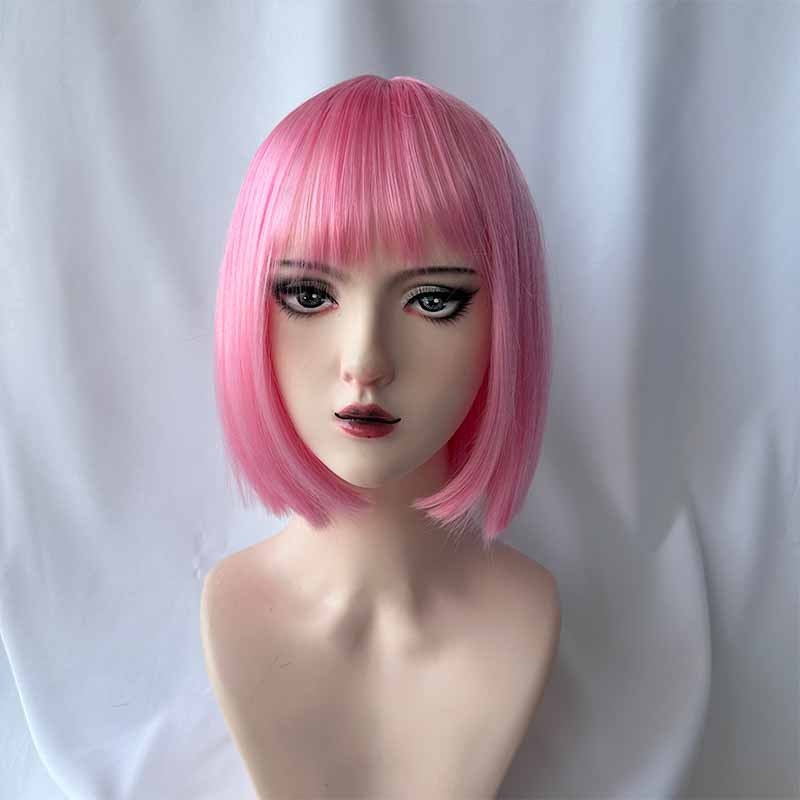 Wig wanita lurus dengan poni u - Wig Fiber Net ulasan dan harga