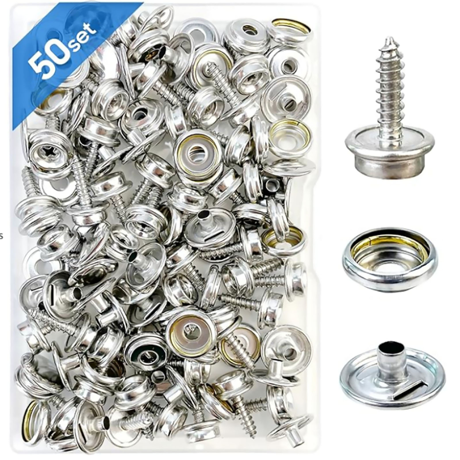 50 Set kanvas Laut Baja tahan  - Snap Fastener Set ulasan dan harga