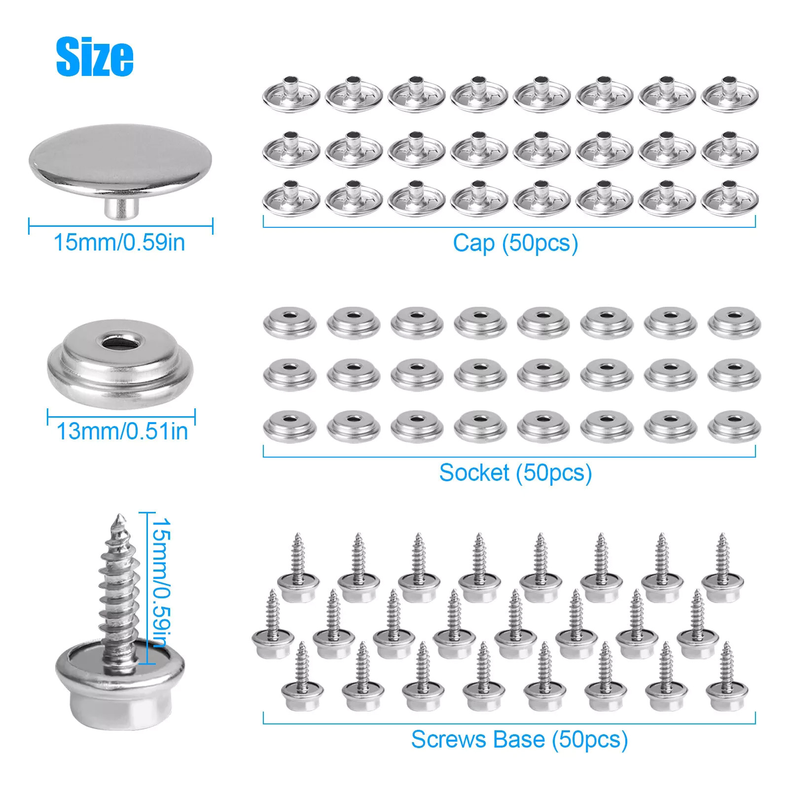 50 Set kanvas Laut Baja tahan  - Snap Fastener Set ulasan dan harga