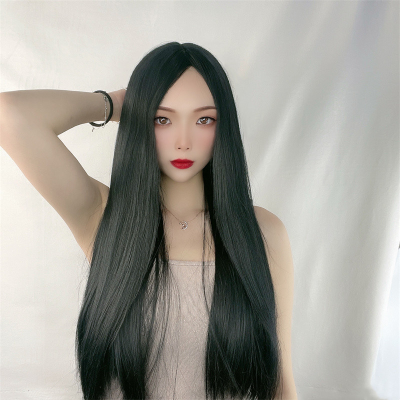 Wig rambut lurus panjang wanit - Wig Fiber Net ulasan dan harga